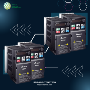Inverter Delta MS300 VFD4A8MS23MNSAA 2HP IP66 dengan Built-in PLC untuk otomasi industri.